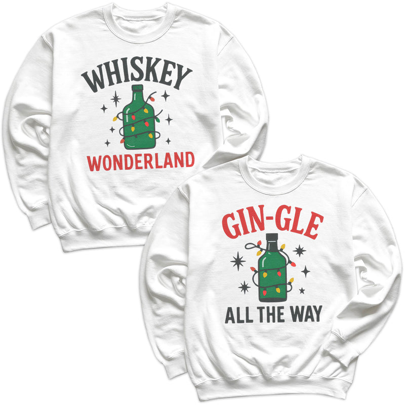 Whiskey Wonderland & Gingle All The Way - Christmas Matching - Christmas Sweaters - (Sold Separately)