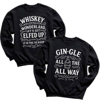 Whisley Wonderland & Gingle All The Way White Design - Christmas Matching - Christmas Sweaters - (Sold Separately)