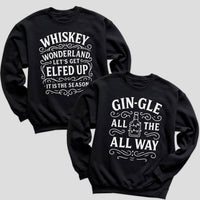 Whisley Wonderland & Gingle All The Way White Design - Christmas Matching - Christmas Sweaters - (Sold Separately)