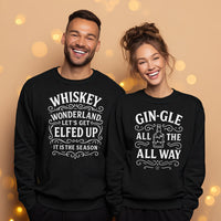 Whisley Wonderland & Gingle All The Way White Design - Christmas Matching - Christmas Sweaters - (Sold Separately)