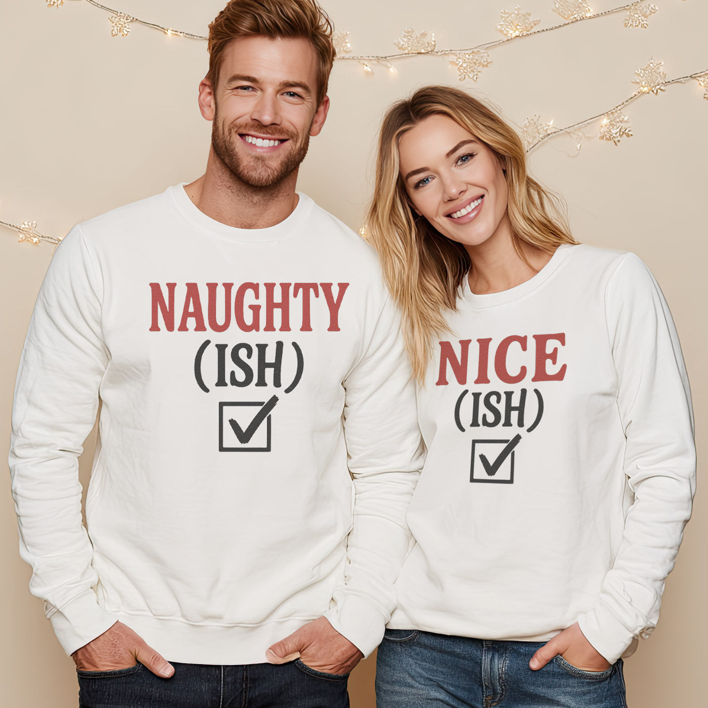 Naughty ish & Nice ish - Christmas Matching - Christmas Sweaters - (Sold Separately)
