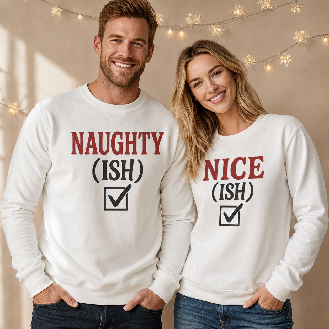 Naughty ish & Nice ish - Christmas Matching - Christmas Sweaters - (Sold Separately)