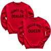 Minch Pie Dealer & Mulled Wine Queen - Christmas Matching - Christmas Sweaters - (Sold Separately)