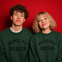 Minch Pie Dealer & Mulled Wine Queen - Christmas Matching - Christmas Sweaters - (Sold Separately)