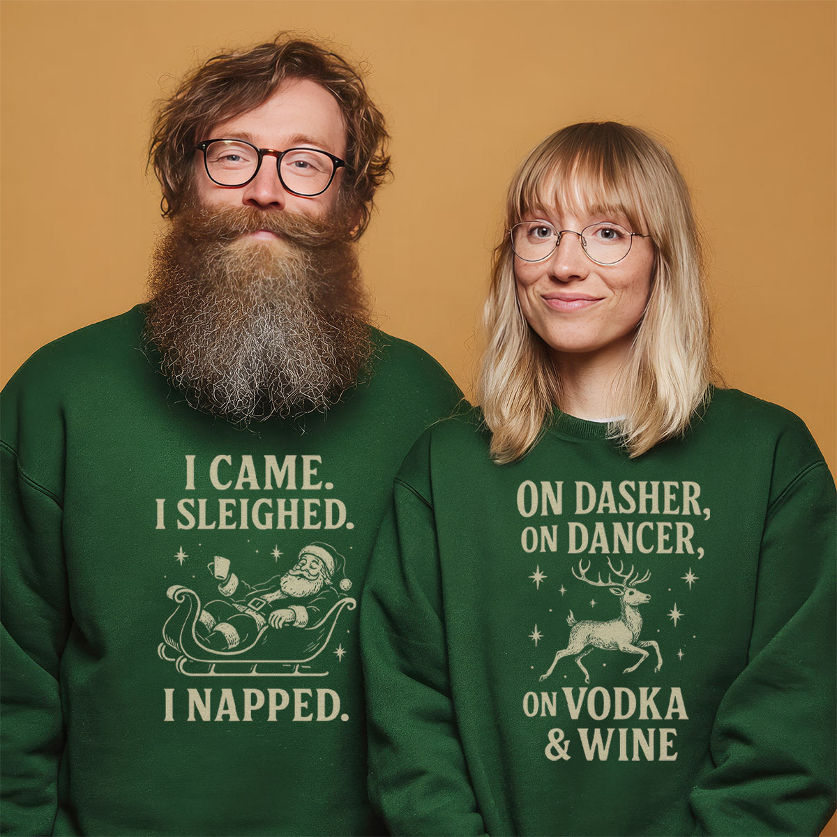 I Came I Sleighed I Napped & On Dasher On Dancer - Christmas Matching - Christmas Sweaters - (Sold Separately)