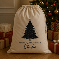Personalisierter Name Frohe Weihnachten &amp; Baum - Weihnachtsmannsack