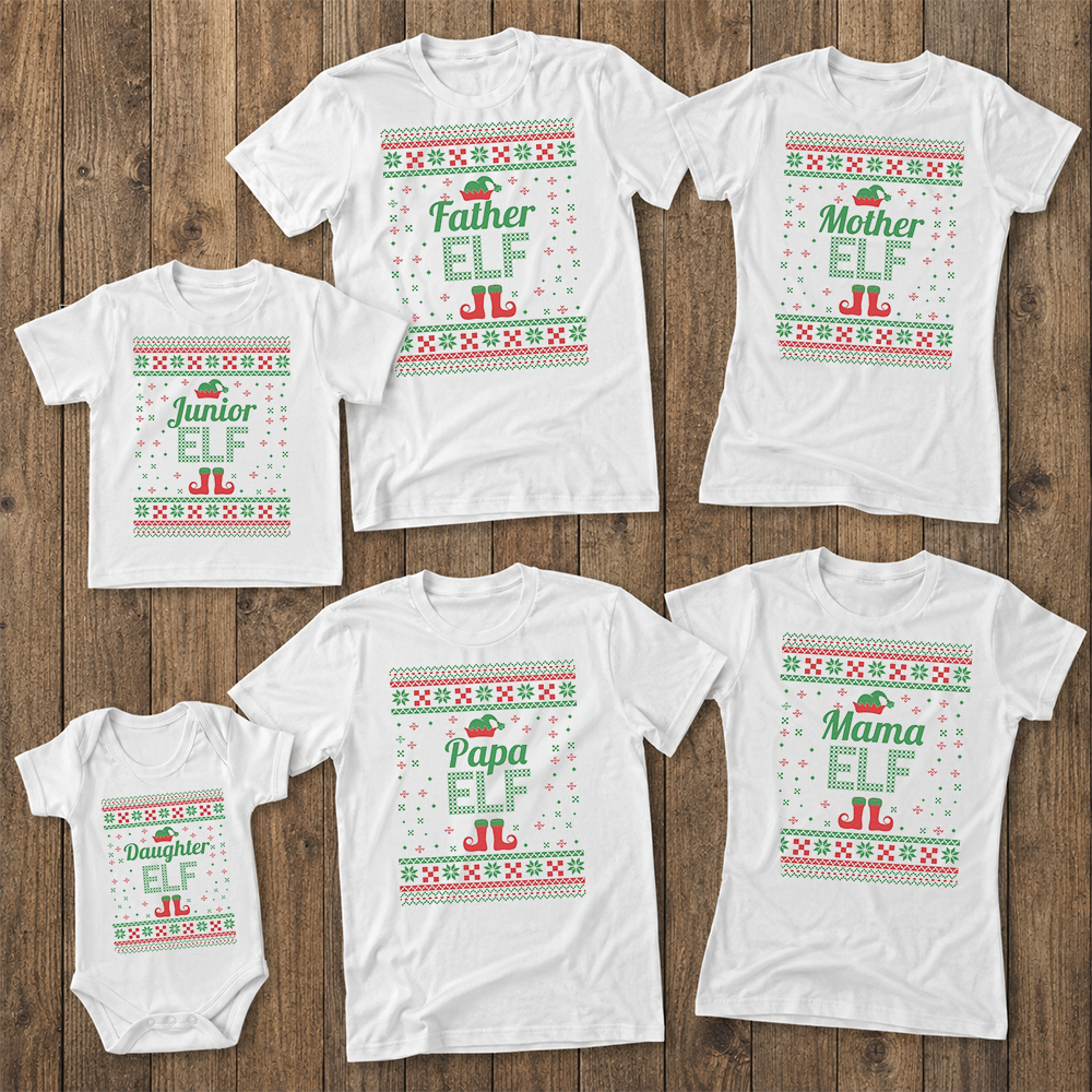 Pullover für die ganze Familie, passende Weihnachtsoberteile für die Elfenfamilie – T-Shirts – (separat erhältlich)