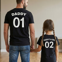 Daddy 01 Daddy's Girl 02 - Matching Set - Baby/Kids & Dad T-Shirt - (Sold Separately)