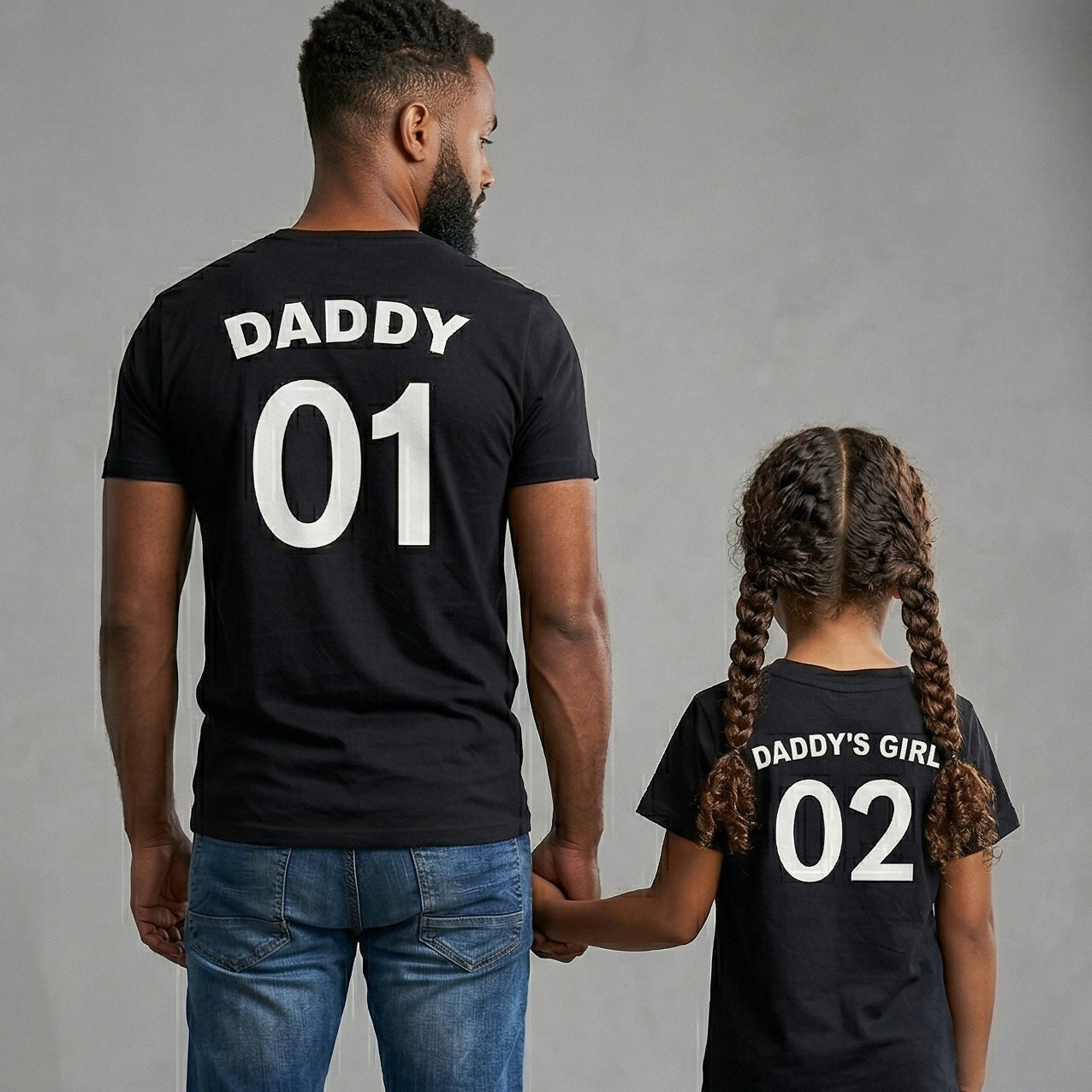 Daddy 01 Daddy's Girl 02 - Matching Set - Baby/Kids & Dad T-Shirt - (Sold Separately)