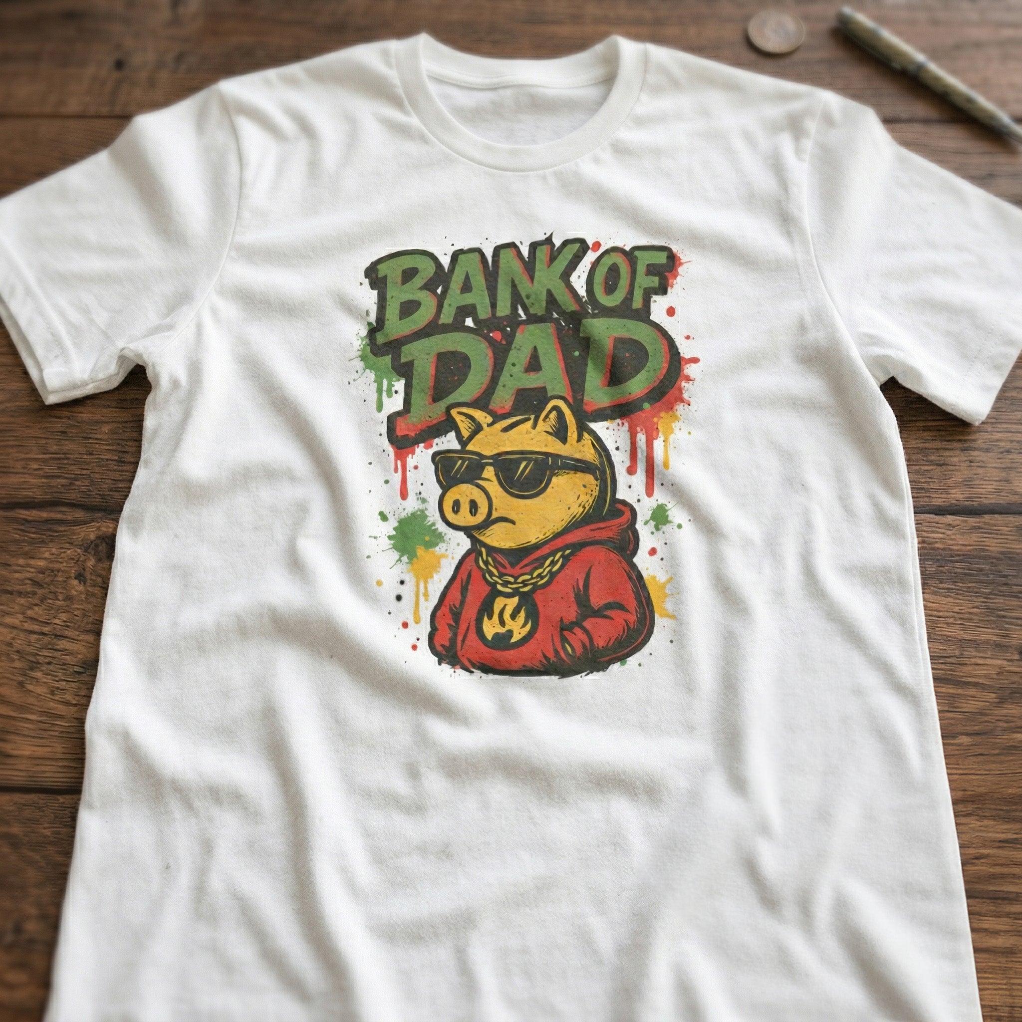 Bank Of Dad Graffiti - Mens T-Shirt - Dads T-Shirt