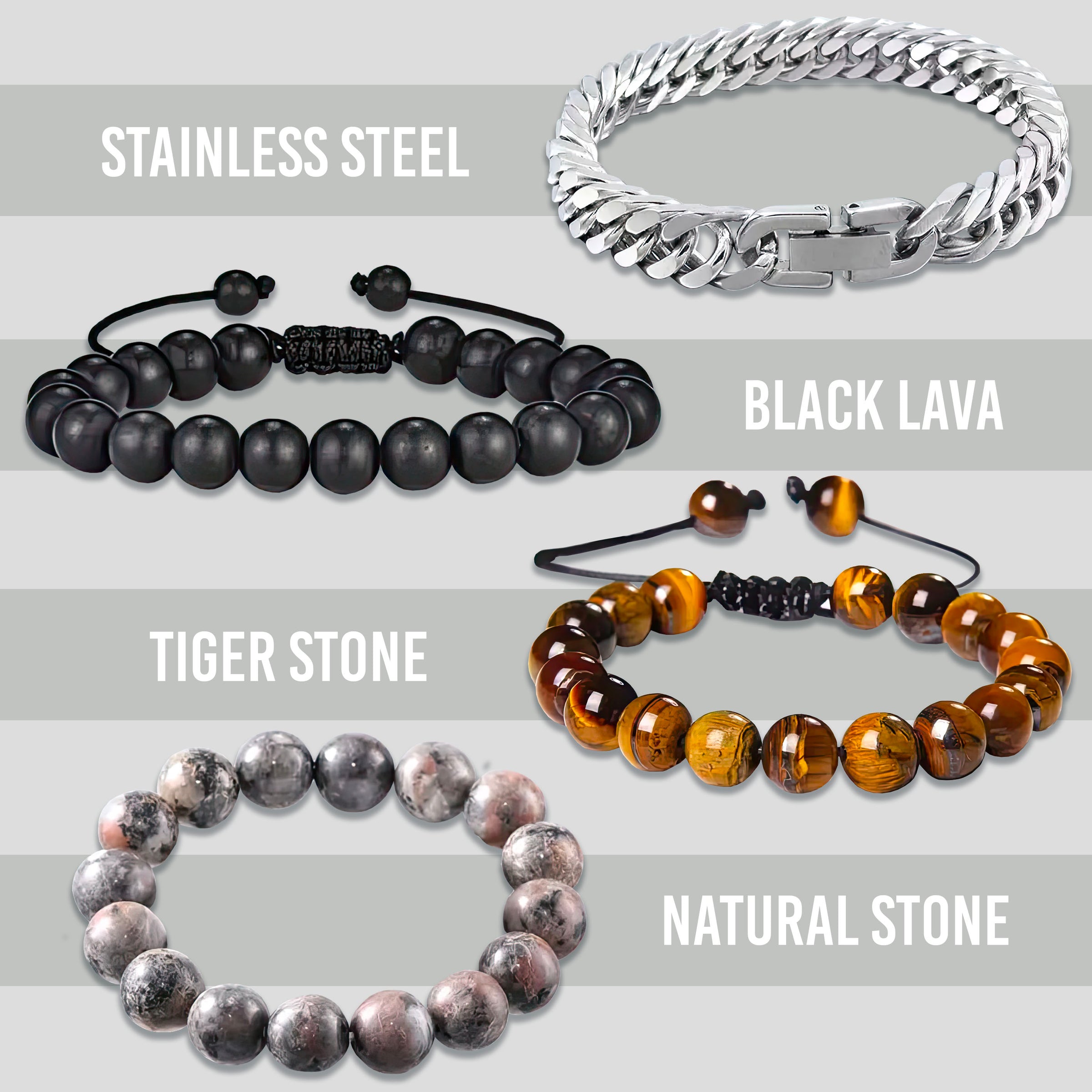 PERSONALISED No.1 Dad In The World - Choice of 4 Bracelets - Jewelry Gifts for Dad