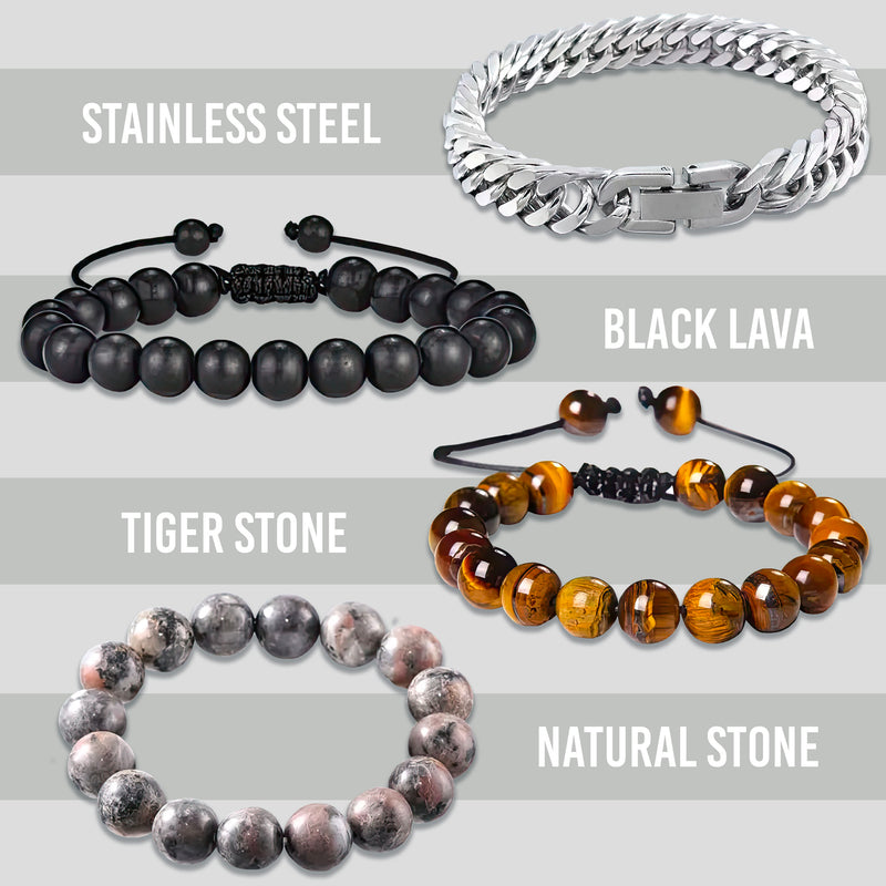 PERSONALISED No.1 Dad In The World - Choice of 4 Bracelets - Jewelry Gifts for Dad