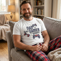 Dad By Day Gamer By Night - Pyjamas - Top & Tartan PJ Bottoms - Dad Pyjamas