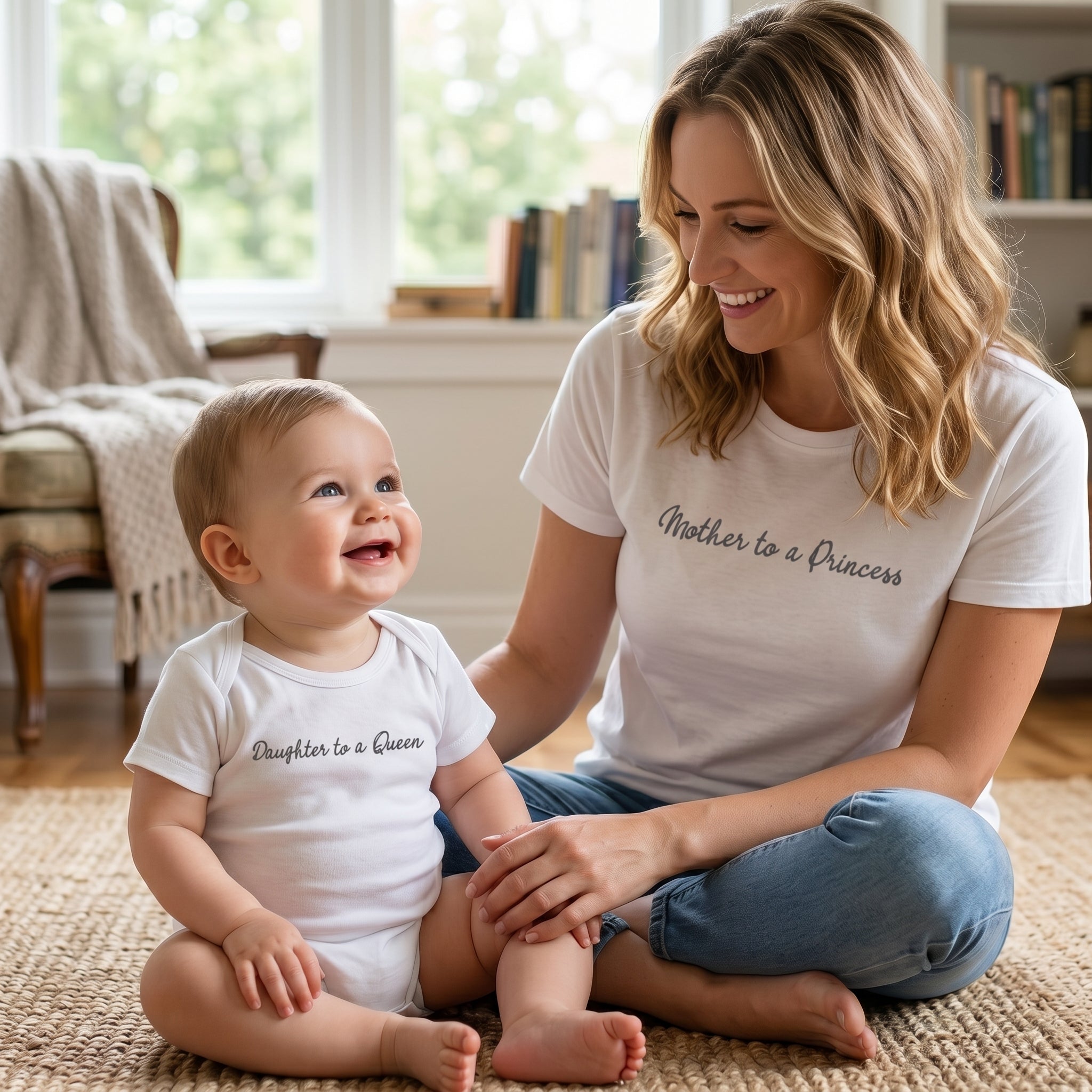Tochter einer Königin – Baby-T-Shirt und Body / Mama-T-Shirt – (separat erhältlich)
