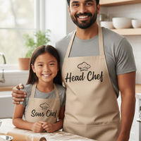 Head Chef & Sous Chef - Adult & Kids Aprons - (Sold Separately)