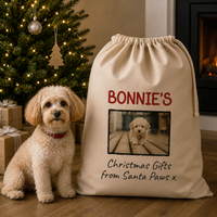 Personalised Photo & Name Christmas Gifts From Santa Paws - Christmas Santa Sack