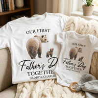 PERSONALISED Our First Father's Day Bears - Baby / Kids T-Shirt & Men's T-Shirt - (Sold Separately)