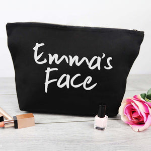 Personalised 'Emma's Face' - Canvas Accessory Make Up Bag
