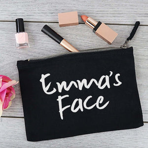 Personalised 'Emma's Face' - Canvas Accessory Make Up & Purse Pouch - Gift For Her, Gift For Mum, Gift for Girlfriend