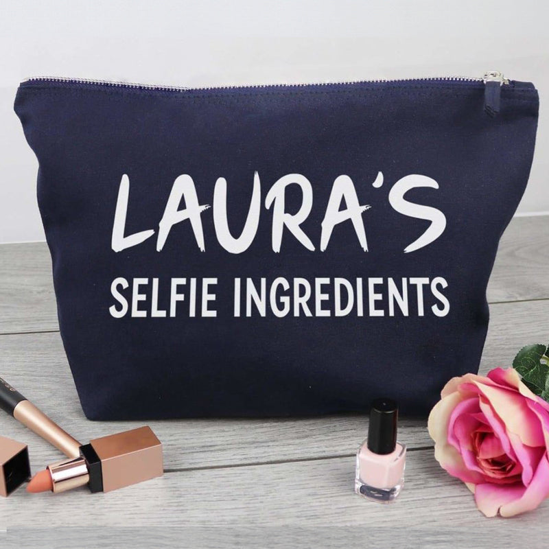 Personalised 'Laura's' Selfie Ingredients - Canvas Accessory Make Up Bag