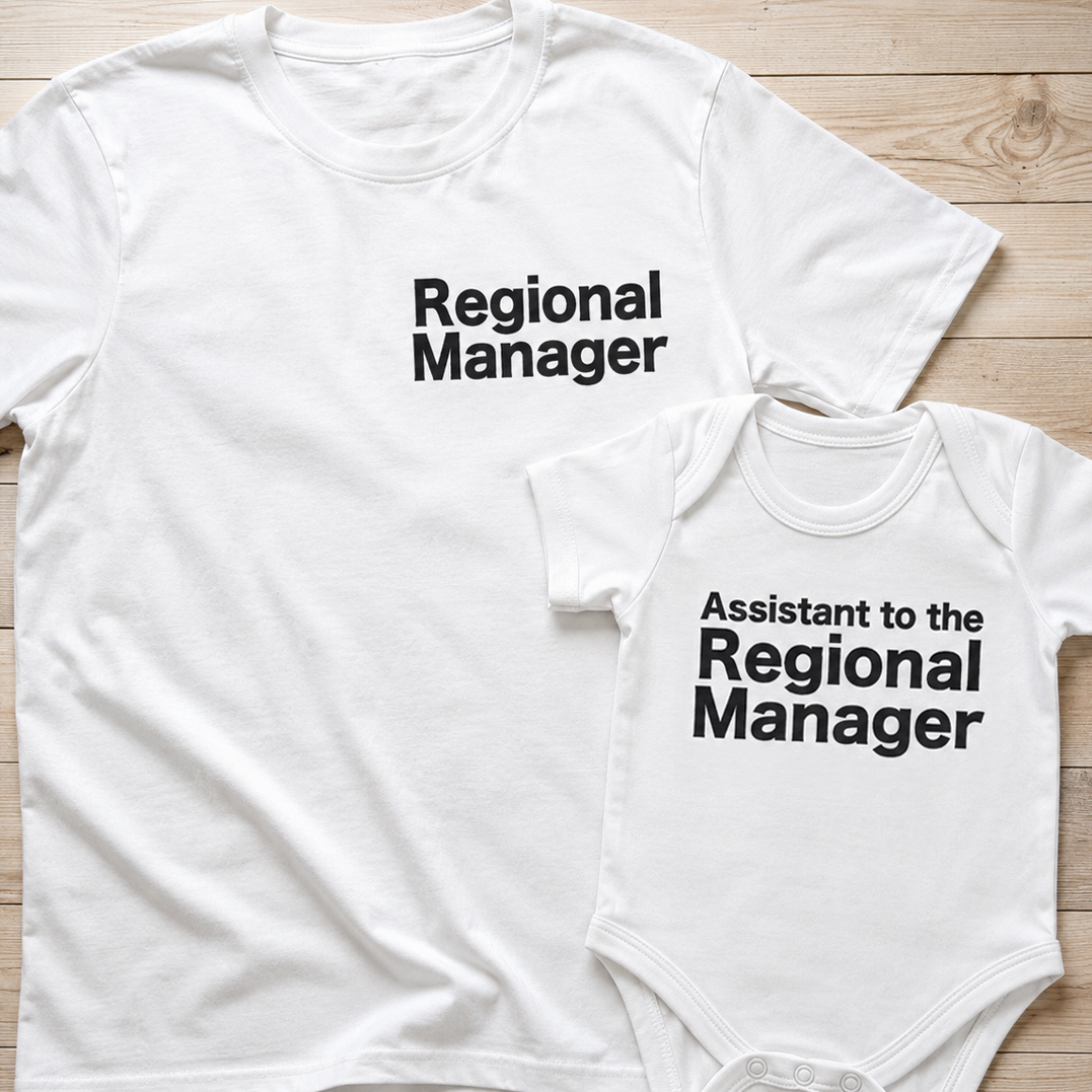 Assistant Regional Manager Baby Gift Set - Matching Gift Set - Baby Bodysuit