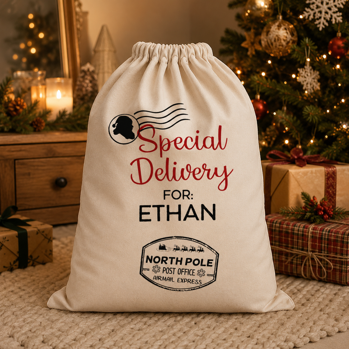 Personalised Speical Delivery Stamp - Christmas Santa Sack