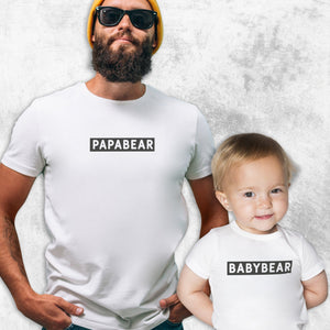 Papa Bear & Baby Bear - Baby Bodysuit & Dad's T-Shirt - (Sold Separately)