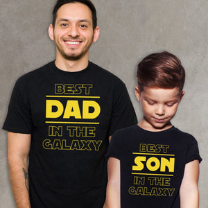 Best Dad & Son In The Galaxy - Baby / Kids T-Shirt & Men's T-Shirt - (Sold Separately)