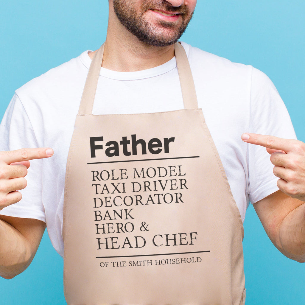 Personalised Father Roles - Men's Apron - Dads Apron