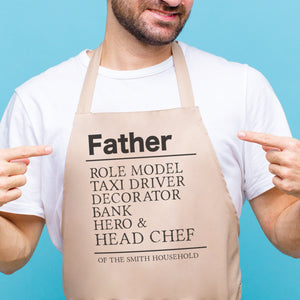 Personalised Father Roles - Men's Apron - Dads Apron