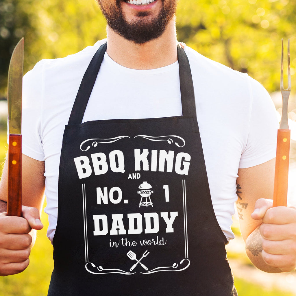BBQ King No. 1 Daddy In The World - Men's Apron - Dads Apron