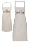 Head Chef & Sous Chef - Adult & Kids Apron Set (4784722280497)