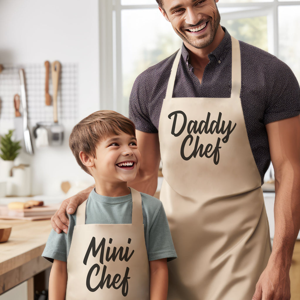 Daddy Chef & Mini Chef - Mens & Kids Aprons - (Sold Separately)