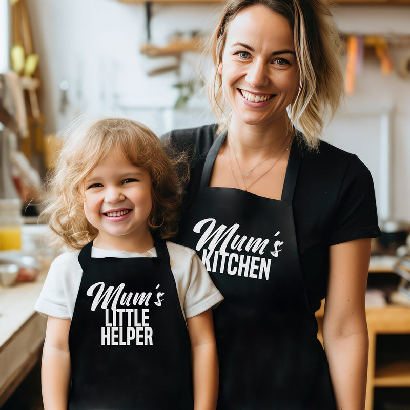 Mum's Kitchen & Mum's Little Helper - Womens & Kids Aprons - (Sold Separately)