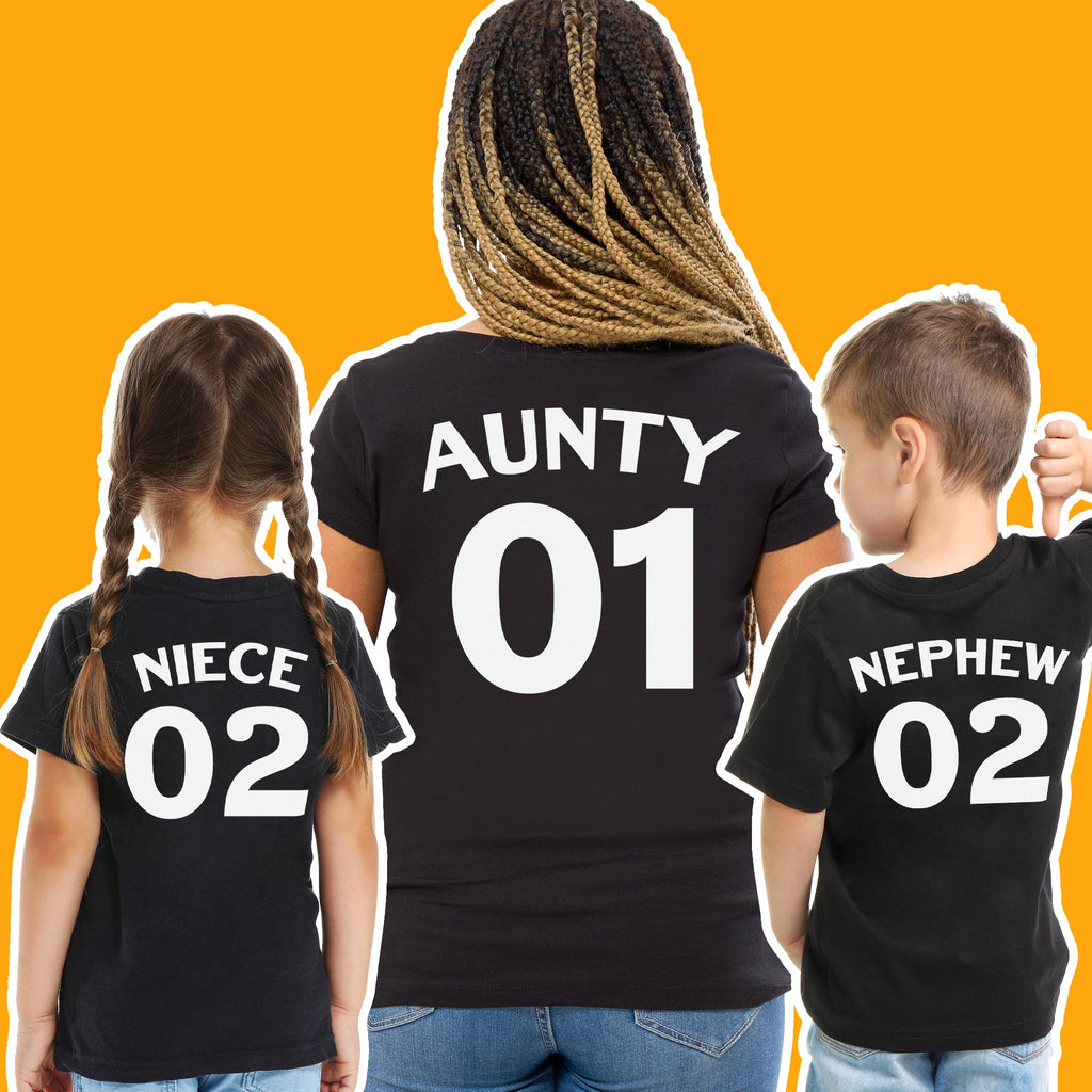 Aunty 01 Niece 02 Nephew 02 - Aunty Matching Set - (Sold Separately)