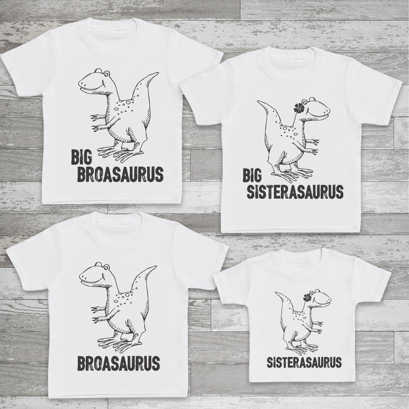 Big & Little Dino Siblings - Matching Sisters & Brother Set - 0M upto 14 years - (Sold Separately)