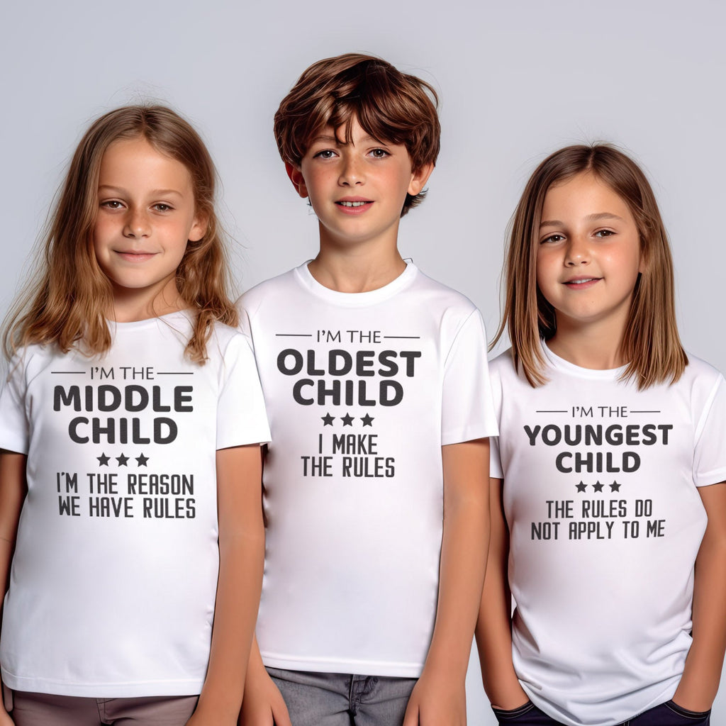Oldest, Middle, Youngest Child - Matching Sisters & Brother Set - 0M upto 14 years - (Sold Separately)