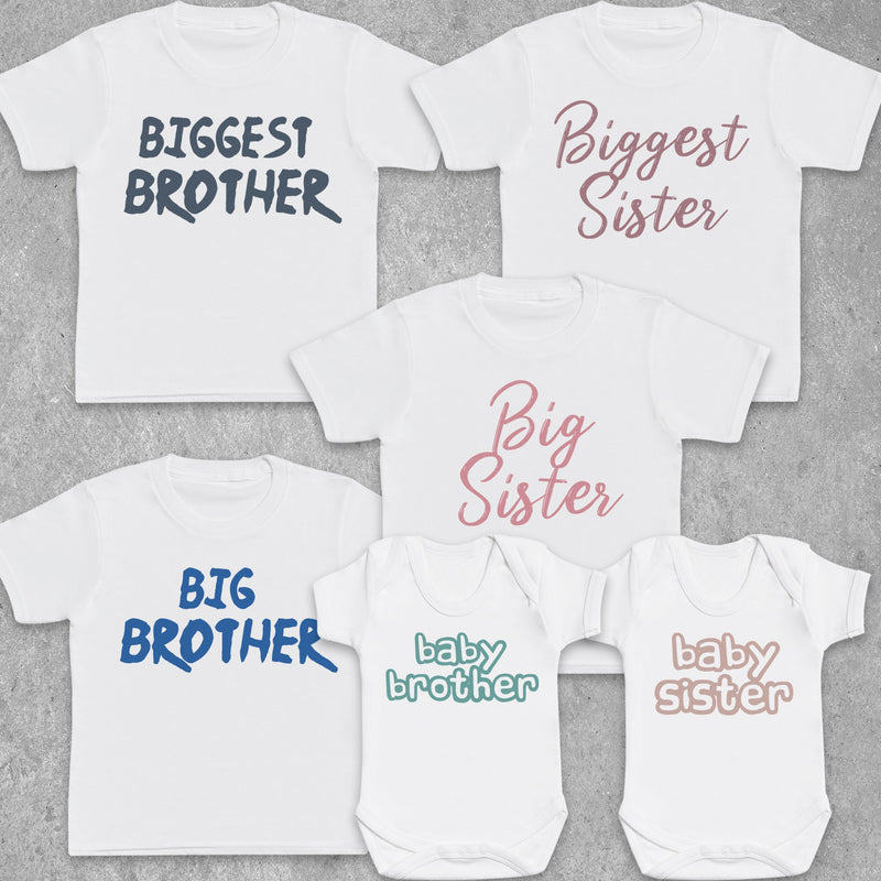 Biggest, Big & Baby Brother Sister - Matching Sisters & Brother Set - 0M upto 14 years - (Sold Separately)