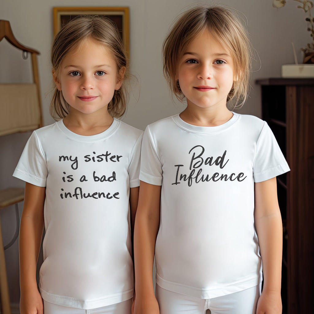 Sister Is A Bad Influence - Matching Sisters Set - Matching Sets - 0M upto 14 years - (Sold Separately)