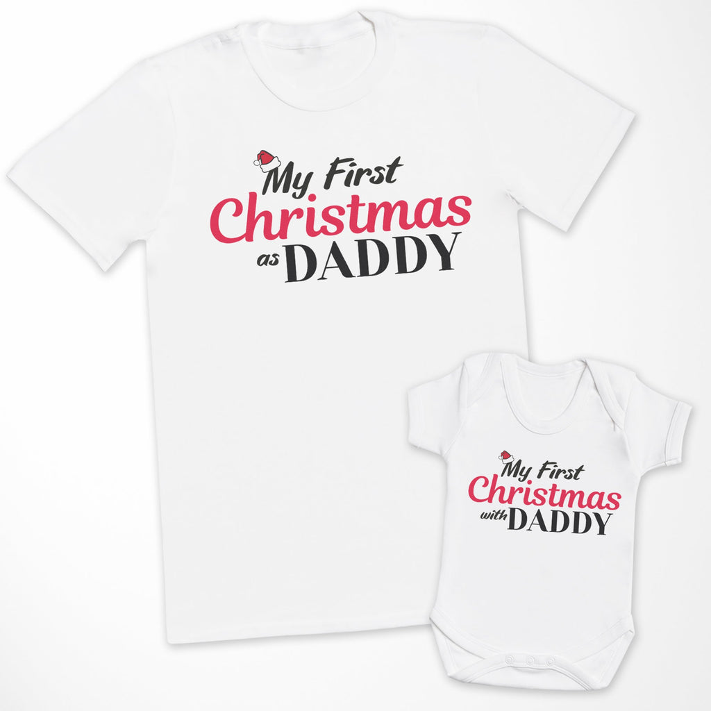 My First Christmas as Daddy Set - Family Matching Christmas Tops - Adult, Kids & Baby - (Sold Separately)
