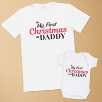 My First Christmas as Daddy Set - Family Matching Christmas Tops - Adult, Kids & Baby - (Sold Separately)