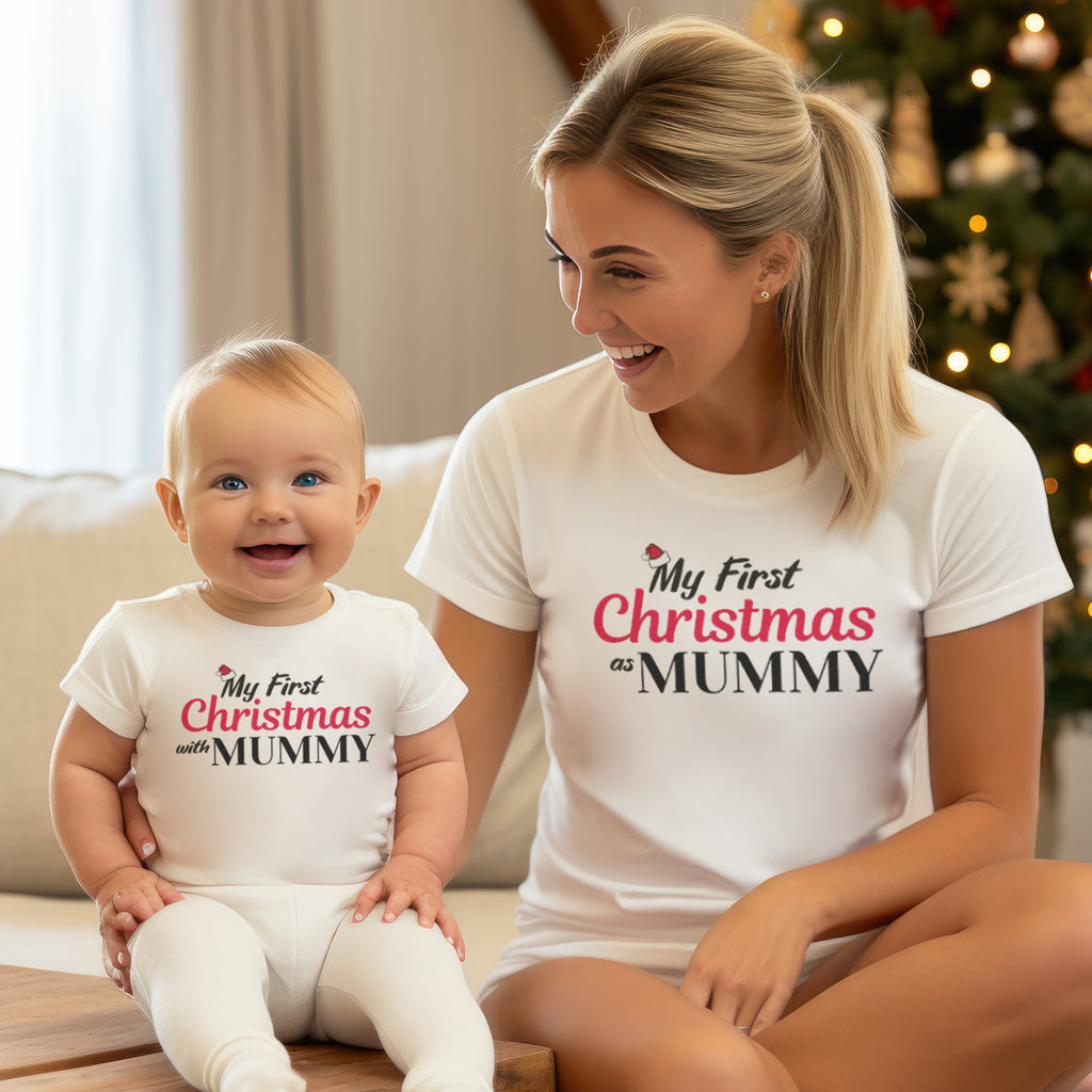 My First Christmas as Mummy Set - Family Matching Christmas Tops - Adult, Kids & Baby - (Sold Separately)