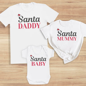 Santa Daddy, Mummy & Baby - Family Matching Christmas Tops - Adult, Kids & Baby - (Sold Separately)