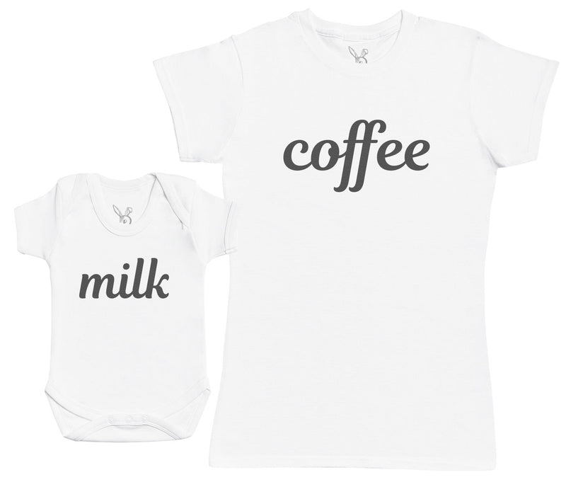 Coffee & Milk - Matching Set - Baby Bodysuit & Mum T-Shirt - (Sold Separately)