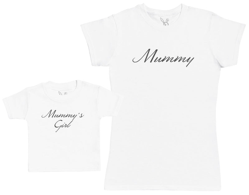 Mummy & Mummy's Girl - Baby T-Shirt & Bodysuit / Mum T-Shirt Matching Set - (Sold Separately)