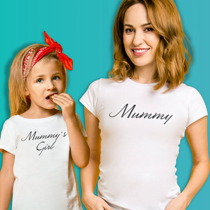Mummy & Mummy's Girl - Baby T-Shirt & Bodysuit / Mum T-Shirt Matching Set - (Sold Separately)