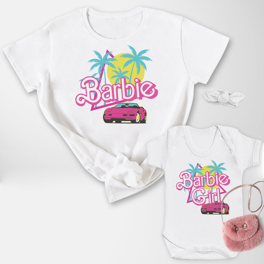 Barbie & Barbie Girl - Baby T-Shirt & Bodysuit / Mum T-Shirt - (Sold Separately)