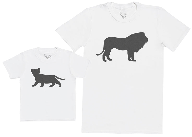 Lion & Cub - Matching Set - Baby / Kids T-Shirt & Dad T-Shirt - (Sold Separately)