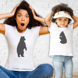 Baby Bear & Mama Bear Silhouette - Baby T-Shirt & Bodysuit / Mum T-Shirt - (Sold Separately)