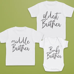 Oldest, Middle & Baby Brother - Matching Brothers Set - Matching Sets - 0M upto 14 years - (Sold Separately)